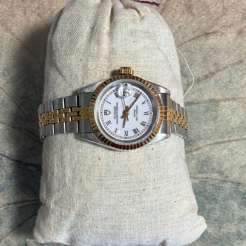 Tudor Silver and Gold Watch with White Dial - Picture 2 of 9